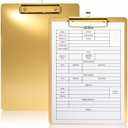 2 Pack Heavy Duty Metal Clipboards, Stainless Steel Clip Board with Low Profile Clip, A4 Letter Size File Holder for Office, Hospital, Laboratory, Jobsite, Warehouses, Hotel, Restaurant