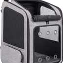 Extra Large Pet Carrier Backpack Cats Under 30 Lbs, for Dogs Puppies Rabbits Other Animals Under 25 Lbs, Ventilated Design, Great for Travel/Hiking/Outdoor Use (15.7"L x 13.7"W x 21.7"H, Grey)