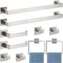 VELIMAX Brushed Nickel Towel Bar, SUS304 Stainless Steel Bathroom Hardware Set, Towel Racks for Bathroom Wall Mounted, 24-Inches