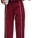 BTFBM Women's Two Piece Tracksuit Fall 2026 Long Sleeve Zip Up Sweatshirt Long Pants Outfits Jogger Sweatsuit Sets (Red, S)