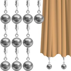 10 Pack Outdoor Curtain Weights, Heavy Duty Drapery Weights for Patio Pergola Cabana Gazebo, Stainless Steel Clips for Fixing Garden Flag, Shower Curtains, Tablecloth