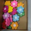 MiniInflat 24 Pcs Spring Daisy Flower Ornaments Flower 2.7 Inch 3D Flowers Bunny Tulips Daisy Hanging Easter Ornament Tree Decorations Plastic Colorful Floral Rabbit Ball Decorations for Holiday Party