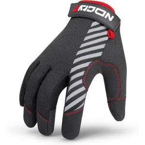 NoCry Utility Gloves for Men with Reinforced Fingers and Thumb Crotch; Double Stitched Palm and Touchscreen Tips; Breathable and Highly Flexible;  Ideal for Mechanics, Construction and Yard Work (Large)