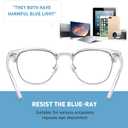 Blue Light Glasses for Woman/Men Computer Bluelight Glasses Womens/Mens, crystal Silver Frame