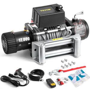 VEVOR Truck Winch 12000lbs Electric Winch 85ft/26m Steel Cable 12V Power Winch Jeep Winch with Wireless Remote Control and Powerful Motor for UTV ATV & Jeep Truck and Wrangler in Car Lift
