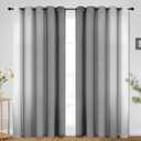 SimpleHome Ombre Room Darkening Curtains for Bedroom, Gradient Grey to Grey White Light Blocking Thermal Insulated Grommet Window Curtain/Drapes for Living Room,2 Panels, 70x84 inches Length