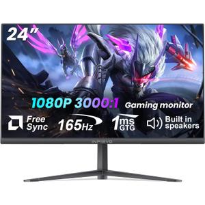 INFIEVO 24 Inch Gaming Monitor 165Hz 1ms FreeSync HDR 99% sRGB FHD 1080P Computer Monitor Built-in Speakers, HDMI DP Ports Eye Care Tilt Adjustable, VESA Compatible INFIEVO 24 Inch Gaming Monitor 165Hz 1ms FreeSync HDR 99% sRGB FHD 1080P Computer Monitor Built-in Speakers, HDMI DP Ports Eye Care Tilt Adjustable, VESA Compatible