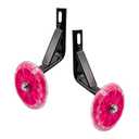 Tsnamay Pair of Bicycle Auxiliary Wheel Children's Bicycles Accessories for 12" 14" 16",Flash Wheels Training Wheels,Pink 16"