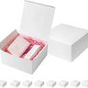 Mcfleet Gift Boxes with Lids 10x10x5 Inches 10 Pack Bridesmaid Proposal White Cardboard Gift Box for Presents, Christmas, Wedding, Graduation, Holiday, Birthday Craft Present Packaging