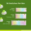Glorious Raptor Clicky Hall-Effect Magnetic Switches (36-Pack), Transparent Housing, Pre-Lubed Click Bar, HE Hot-Swap Compatible, RGB-Optimized