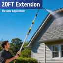 20FT Reach Gutter Cleaning Tools from Ground,Rain Gutter Cleaning Tool from Ground with Bendable Nozzle, Suitable for 2-Story Residential Buildings, Roof Maintenance, and Dirt Removal