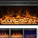 Electric Fireplace, Electric Fireplace Inserts, Recessed Fireplace Heater with Remote Control, Adjustable Flame Colors, Timer&Overheating Protection, 750/1500W, 35" W X 21" H