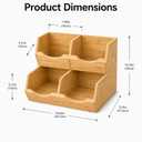 Bamboo Pantry Storage Bins Set of 3, Stackable Desktop Organizer | Ideal for kitchen counters, pantry shelves, dining rooms, coffee bars, offices and utility rooms.