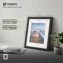 16x20 Picture Frame - Black Solid Wood Photo Frames - Tempered Glass - Displays Photos 11x14 with Mat or 16 x 20 without - Room, Office, Gallery, Studio, and Hallway Decor - Wall Hanging