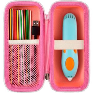 GWCASE Case Compatible with 3Doodler Start+ Essentials for 3D Pen Set for Kids, Storage Organizer Carrying Holder Fit for Printing Pens, Plastic Refill Blister, Micro-USB Charger (Box Only)-Pink