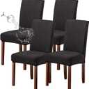 Genina Waterproof Chair Covers for Dining Room Set of 4 Kitchen Chair Covers Parson Dining Chair Slipcover,Black