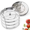 Ecozoi Stackable Steamer Insert Pans for 6 & 8 Quart, 3 Tier Pans Compatible with Instant Pot Pressure Cooker, Pot in Pot for Baking, Steaming & Casseroles, 2 Interchangeable Lids and Sling
