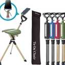 STEP2GOLD Ta-Da Chair Series 2 PRO, Portable Trekking Hiking Pole, Folding Walking Stick with Seat, Walking Cane with Chair, Foldable Chair, Lightweight Aluminum, Easy Carry and Storage, Anti-Slip (Green)
