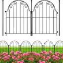 Decorative Garden Fence 10 Panels, No Dig Rustproof Metal Fencing 11ft Long Animal Barrier Border for Dog, Garden Fencing for Outdoor Patio Lawn Yard Flower Bed (17in(H) x 10.5ft(L)-10P)