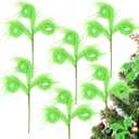 KLEWEE 6 Pcs Christmas Tree Picks, 17 Inch Green Furry Christmas Picks for Tree Decorations Christmas Tree Topper Filler for Xmas Tree Wreath Decor
