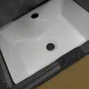 White Small Bathroom Vessel Sink 16" Rectangular Ceramic Basin | 16x12 in Easy Clean Porcelain Compact Countertop Lavatory with Single Faucet Hole For Tight Bathroom Vanity Half Bath, 16"x12"x5.1"