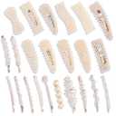 Fashion Hair Clips Set 24 PCS Pearls Hair Clips Acrylic Resin Hair Barrettes Handmade Hair Barrettes,Glitter Crystal Geometric Hairpin, Elegant Gold Hair Accessories,Ladies Headwear Styling Tools