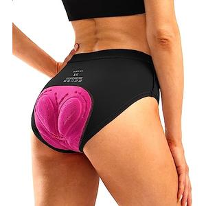 Women's 4D Padded Bike Underwear Cycling Bicycle Shorts Mountain Biking Riding Briefs Biker Cycle Spin Undershorts Padding Motorcycle Gear for Women(Black, XL)