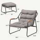 DWVO Chaise Lounge Chair Outdoor with Removable Cushions, Outdoor Patio Lounge Chair with Footrest, Breathable Outdoor Chaise for Pool Garden Backyard Deck, Gray