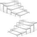 10 Pcs Acrylic Display Riser, 2 Sets 5 Sizes Large Clear Shelf Risers, 0.15" Thick, For Display Dessert Candy Figure Toys Perfume Jewelry Showcase, Size: 7“x7.5"x8"x9"x10" - 2 Sets