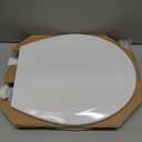 Mayfair Linden Slow Close Toilet Seat, Non Slip Heavy Duty Wood, Easy Install, Elongated, White