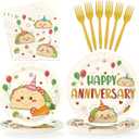 96Pcs Taco Anniversary Party Decorations Taco Bout Love Plates and Napkins Mexican Fiesta Decorations for Wedding Bridal Shower Engagement Anniversary Cinco De Mayo Party Supplies Serves 24