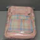 3Pcs Cute Backpack for Girls with Lunch Box & Pencil Case, Large Capacity Kids Bookbag for Elementary Middle School Students Waterproof Kawaii Preppy Aesthetic Plaid Backpack Age 4-16
