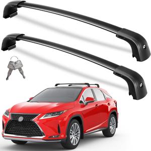 Wonderdriver Lockable Roof Rack Cross Bars 300lbs Compatible with Lexus RX 2016-2022 RX350 RX350L RX450h RX450hL(with Flush Side Rails),Heavy Duty Aluminum Roof Rails Crossbars Black Rooftop Luggage