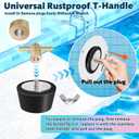 2 Pack Rubber Pool Winter Plugs with One T-Handle 1.5" 2" Pool Winterizing Plugs with Stainless Steel Screws Pool Return Jet Plug Inground & Above Ground Skimmer Plug for Pools