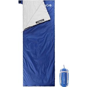 Ultralight Sleeping Bag - Envelope Lightweight Portable, Waterproof, Comfort with Compression Sack - Great for 3 Season Traveling, Camping, Hiking (Blue)
