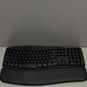 Ergonomic Wireless Keyboard Mouse Combo, EDJO Bluetooth/2.4G Dual-Mode Connection, Soft Foam Wrist Rest, Silent Typing, Waves Key Design and 3-Level DPI Adjustable Wireless Mouse for Windows, Mac OS (black)