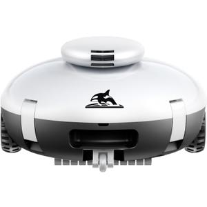 Cordless Robotic Pool Vacuum, 140 Mins Runtime Pool Cleaner with Self-Parking, Lightweight, Powerful Brushless Motors for Above Ground Flat Pools up to 860 Sq.Ft (Black)