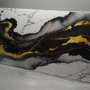 Black And Gold Abstract Wall Art Small Size Home Wall Decoration Modern Minimalist Abstract Wall Decor Canvas Art Wall Decor Marble Texture Painting Pictures For Bedroom Office Artwork 20"X40"