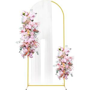 Putros Metal Arch Stand 6FT Gold Wedding Balloon Arched Backdrop Stand Square Arch Frame for Birthday Party Bridal Baby Shower Ceremony Decoration