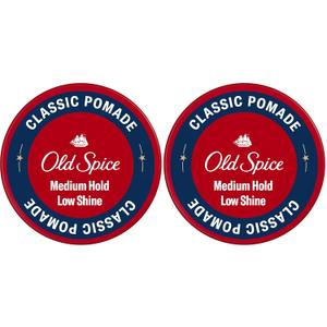 Old Spice Hair Pomade for Men, Medium Hold, Low Shine, Men's Hair Styling, 2.22 Oz Each, Twin Pack