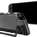 Clear Dockable Case for Switch 2 with 7.9'' Screen Protector Tempered Glass Protective Case Cover fit 2025 Console PC Case Soft TPU Grip Cover for JoyCons Anti-Scratch Shockproof