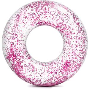 Intex Transparent Glitter Tube Inflatable Swimming Pool Float Raft Ring, Large