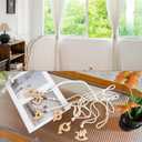 2 x Wooden Animal Curtain Tie Backs- Cotton Rope Tiebacks Window Treatment Holdbacks with Natural Wood Beads for Home Outdoor Room Decor (2Pack, Fish)