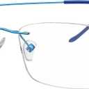 Eyekepper 2.75 Reading Glasses, Readers for Men and Women, Blue | Men's Titanium Rimless Magnifying Glass, Womens Reader Eyeglasses, Lightweight Cheaters, Scratch Resistant & Comfortable