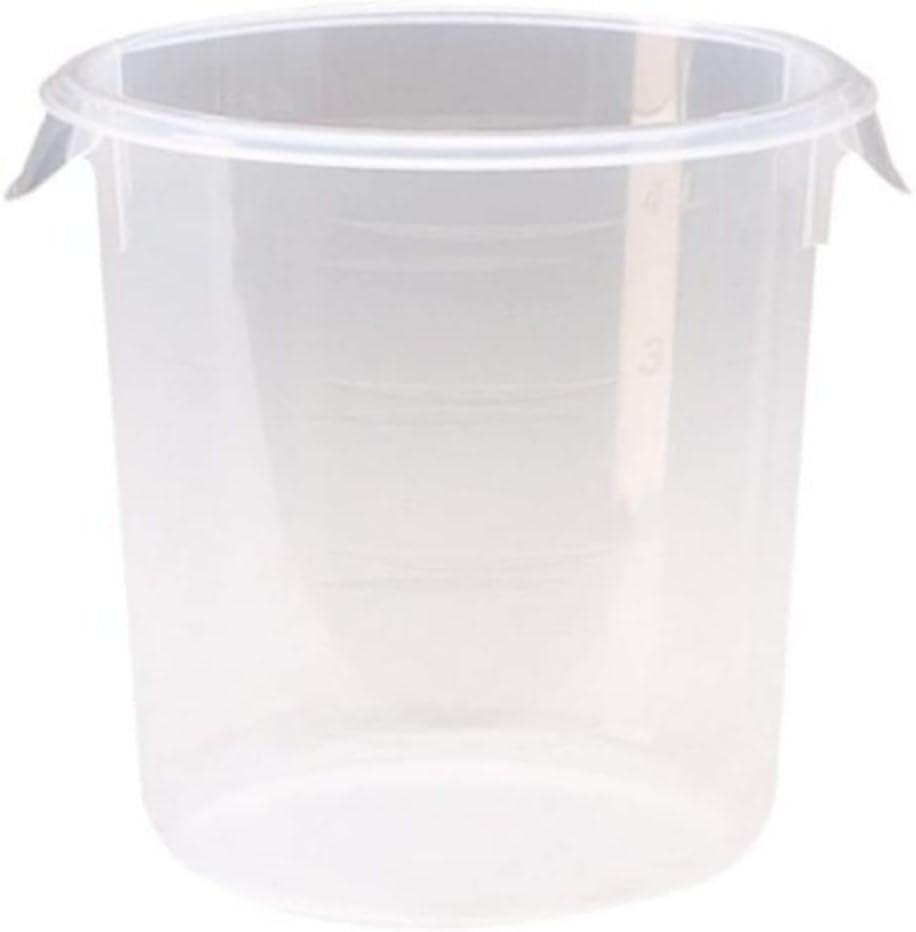 Rubbermaid Commercial Products Plastic Round Food Storage Container with Bail Handle, 4 Quart, Clear, High Temperature Range Food Organization/Storage for Wet/Dry Food in Kitchen/Restaurants/Cafeteria
