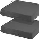 Outdoor Chair Cushions Set of 2, Waterproof Outdoor Seat Cushions Replacement 22 inch Square Gray Fade-Resistant Dining Chair Cushion (Light Charcoal)
