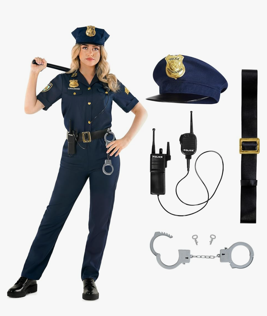 Morph Police Officer Costume - Adult Women's Cop Costume, Size Large
