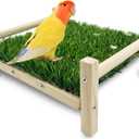 FlidRunest Bird Foraging Bed, Parrot Hammock Bed, Parrot Grass Perch Bed, Bird Perch Conure Platform Grass Forage Toy for Parakeet, Cockatiel, Lovebird, Budgie
