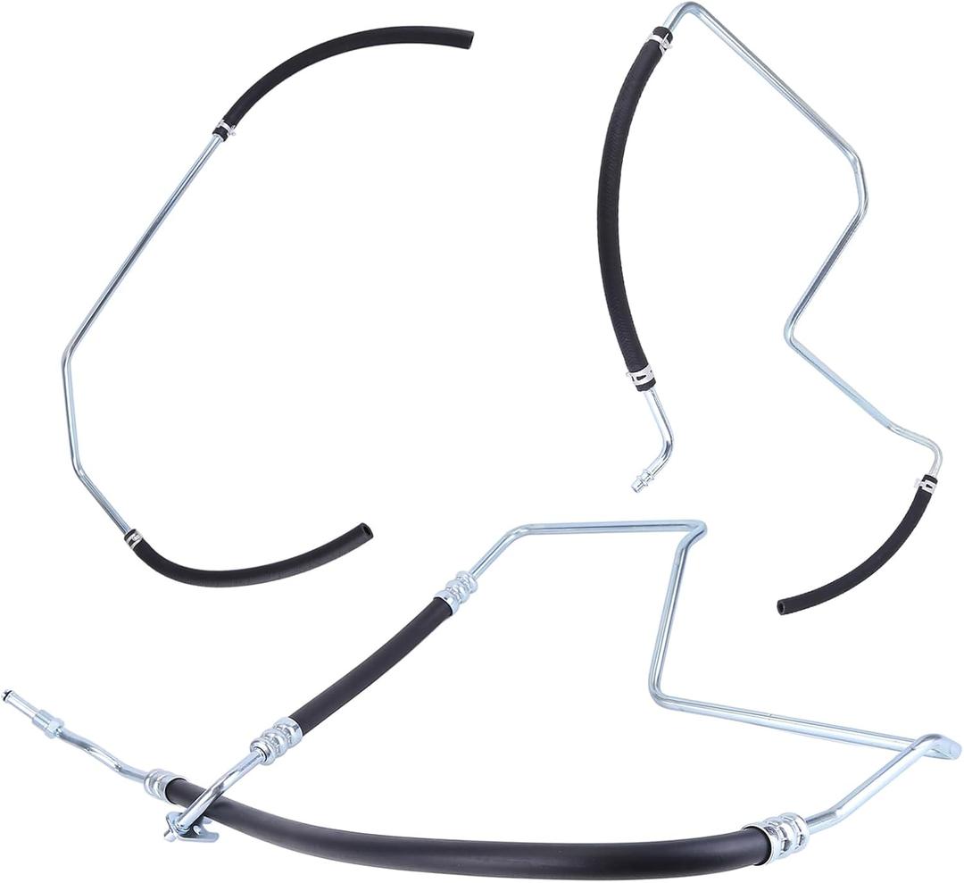 Power Steering Pressure Return Line Hose Assembly Fit for Chevy Trailblazer EXT Envoy XL 9-7x 2002-2009 for Ascender 2003-2008 Rainier CXL 2004-2007 for GMC Power Steering Hose Kit Replaces 15194364
