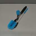 Bottle Brush Set of 3, 12.2" Stainless Steel Long Handle Bottle Cleaning Brushes for Water Bottles, Baby Bottles, Coffee Cups, Flasks, Cup Lid Cleaning Brush